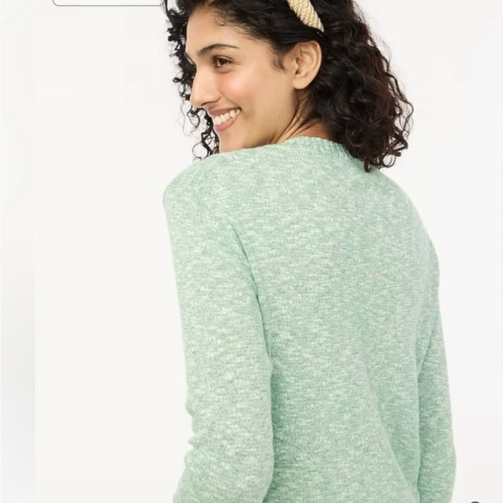 J. CREW Factory Women's green Crewneck Beach Pullover Sweater - L - Picture 2 of 10
